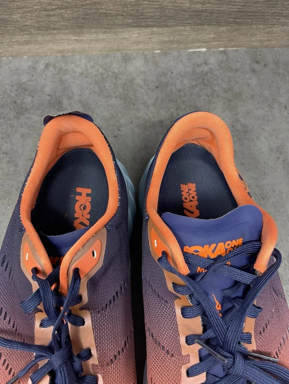 HOKA Mach 2 Size 11.5 Mens Patriot Blue Orange PROFLY Road Running Shoes